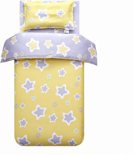 Vista 10 de MEJU Juego de funda de edredón 100% algodón de astronauta, satélite espacial y planeta, cohete azul, 43 x 59 pulgadas + funda de almohada de 13 x 19