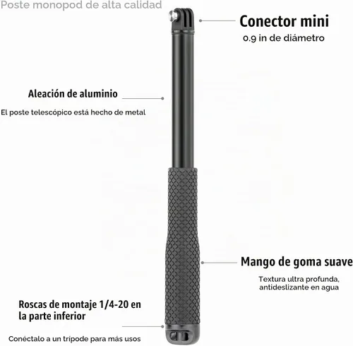 Vista 2 de SOONSUN Poste de extensión largo impermeable para selfie stick para cámara