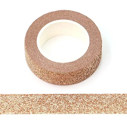Vista 5 de Syntego 2 rollos de cinta washi con purpurina de 0.591 in x 32.8 ft, cinta decorativa autoadhesiva; para álbumes de recortes, diario, tarjetas