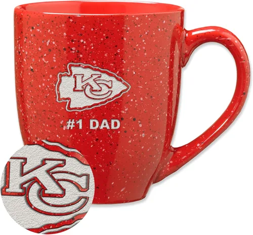 Vista 54 de Rico Industries NFL Football #1 Dad 16 oz Team Color Laser Engraved Ceramic Coffee Mug