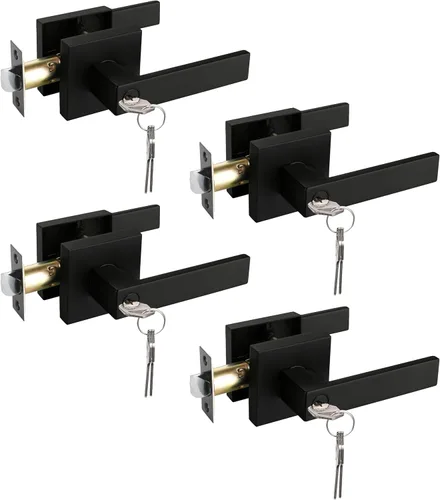 Vista 44 de NEWBANG Manija de palanca de puerta sólida con acabado negro mate
