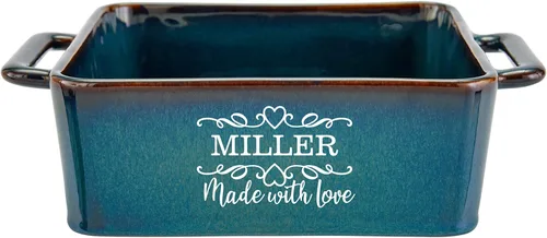 Vista 12 de Let's Make Memories Cazuela de gres personalizada hecha con amor, utensilios de cocina, para ella, azul marino