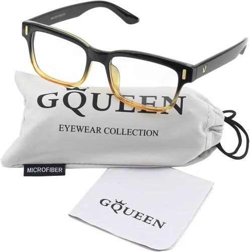 Vista 6 de GQUEEN Gafas transparentes falsas sin receta para lentes de sol, marco rectangular, 201512