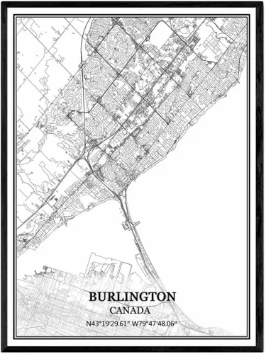 Vista 7 de TANOKCRS Barrie - Lienzo decorativo para pared, diseño de mapa de Canadá, sin marco, moderno, en blanco y negro, recuerdo, decoración del hogar, 12