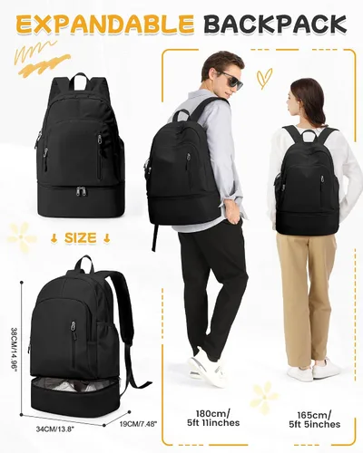 Vista 2 de BJLFS Mochila para mujer, Negro -, Grande, Moderno