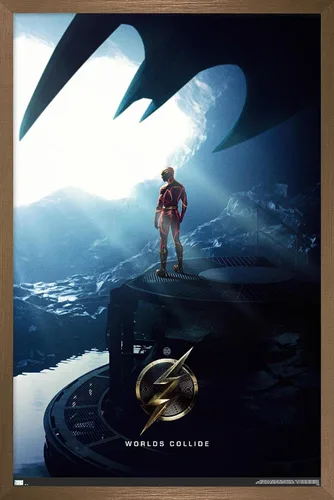 Vista 15 de Trends International DC Comics Movie The Flash - Póster de pared de una hoja, 22.4 pulgadas de largo x 14.7 pulgadas, versión enmarcada de madera