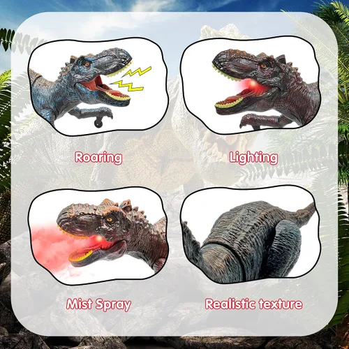 Vista 4 de Juguetes de dinosaurio a control remoto para niños de 3-5, 5-7, 8-12, 10-12, juguete electrónico RC T Rex Dino robot para niños, los mejores regalos