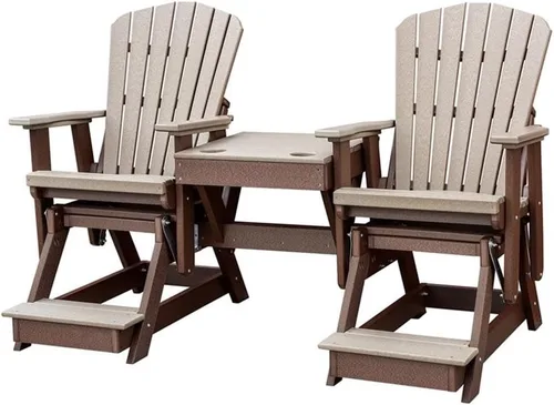 Vista 10 de American Furniture Classics Balcón Altura Mesa Doble Planeador, Aruba y Negro