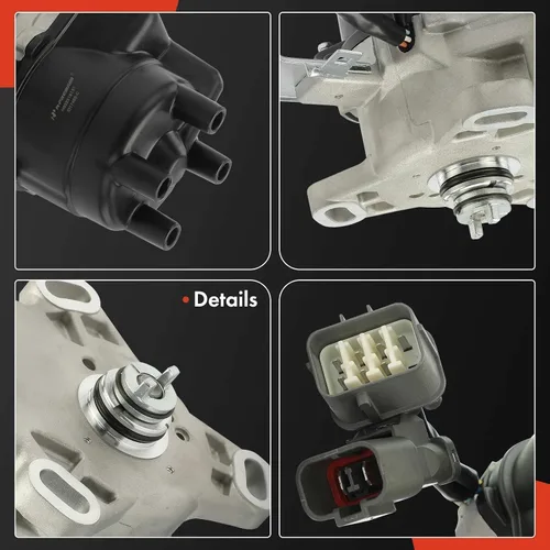Vista 8 de Distribuidor de encendido A-Premium con tapa y rotor compatible con Honda Accord 1994-1995 2.2L, con 2 bujías
