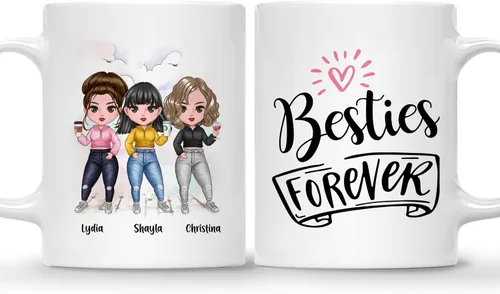 Vista 26 de Taza personalizada Gossby para amiga - Aparentemente somos problemas cuando estamos juntas - Regalo personalizado para amigas con nombres