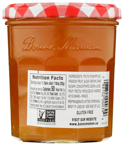 Vista 2 de Bonne Maman Paquete variado de verano (conservas de piña y maracuyá, conservas de mango-melocotón, cuajada de limón), paquete de 3