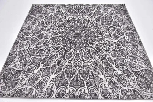 Vista 110 de Sofia, alfombra clásica de diseño abstracto, Polipropileno, Gris oscuro Gris/gris (Dark Gray/Gray)