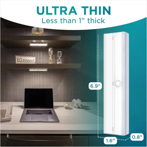 Vista 8 de Brilliant Evolution Luces de escalera LED inalámbricas 6 unidades - Luz LED con sensor de movimiento - Luces de armario operadas por batería - Luz
