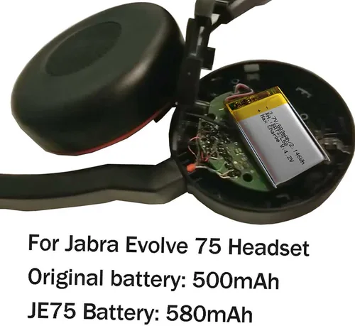Vista 4 de AOLIKES - Batería de repuesto para auriculares Jabra Evolve 75 Bluetooth, batería Evolve 75 UC, repuesto de batería Evolve 75 SE, AHB572535PST