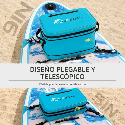 Vista 3 de UPWELL Accesorios para tabla de remo, bolsa enfriadora impermeable de SUP con cremallera de TPU, bolsa seca de PVC, 30 latas, bolsa enfriadora