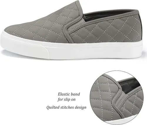 Vista 2 de JENN ARDOR Zapatos deportivos sin cordones para mujer, zapatos casuales perforadosacolchados, zapatos planos de moda para caminar