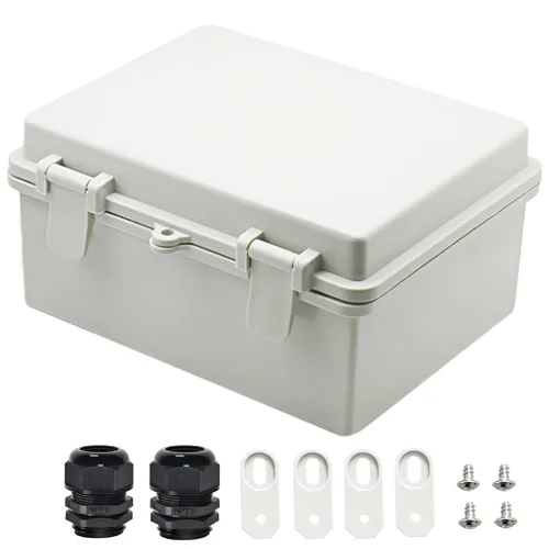 Vista 11 de Zulkit - Caja de conexiones plástico ABS impermeable IP65 - Cajas eléctricas con carcasa con bisagras para exteriores universales - Recinto
