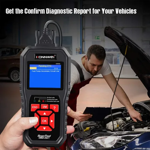 Vista 8 de Paquete de 2 escáneres KONNWEI KW850 profesional OBD2 Lector de código automático (rojo + negro)
