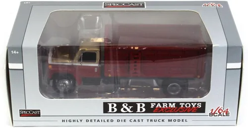 Vista 5 de Spec Cast 1/64 rojo y oro 1982 International S1954 camión de grano BAM-006