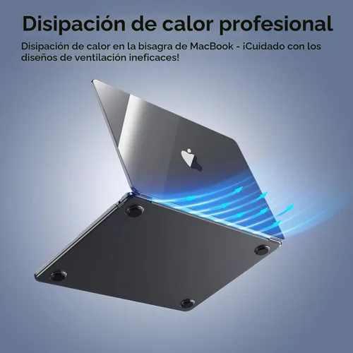 Vista 4 de EooCoo - Funda para MacBook Air de 15 pulgadas M5 M4 M3 M2 2026-2023, color negro cristal Easy to Install, Sturdy, Plastic Hard Shell Case &