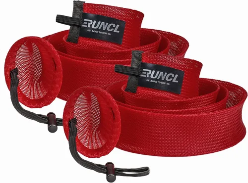 Vista 15 de RUNCL Fundas para caña de pescar y bolsas de carrete, calcetines de caña de hilar/fundición y cubiertas de carrete de spinning/baitcasting, solución