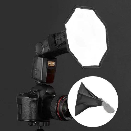 Vista 2 de Flash Softbox, 11.8x11.8 in plegable Speedlight Softbox difusor cubierta universal para para cámara réflex digital