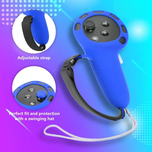 Vista 5 de VR Accessory Set and Controller Grips Cover for OculusMeta Quest 3,Include Controller Grip Cover,Handle Controller Rocker Cap,VR Silicone Face