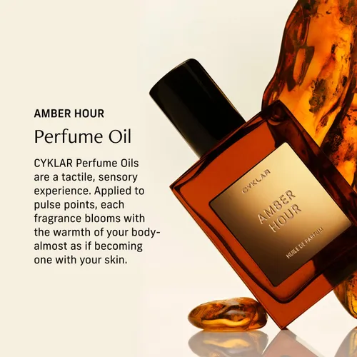 Vista 2 de CYKLAR Aceite de perfume para la piel – Aroma de hora ámbar – Fragancia de perfume rica y picante con notas de grano Palo Santo y Tonka – Apto