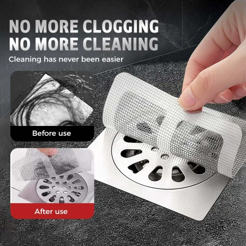 Vista 5 de 2026 Nuevo Atrapapelos Desechable para Drenaje de Ducha - Protector Cuadrado para Drenaje de Piso de Baño (10 unidades)