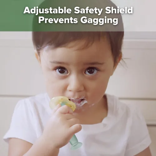 Vista 3 de haakaa Cepillo de dientes para bebé de 360° con base de succión - Limpieza suave para entrenamiento de autocepillado de niños pequeños, silicona