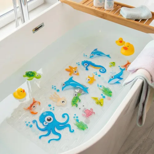 Vista 10 de Bonita alfombra de baño antideslizante de dibujos animados para bañera, tapete antideslizante para bañera para niños, tapete de ducha antideslizante