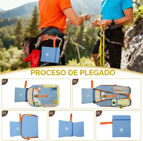 Vista 7 de Mochila de senderismo pequeña mochila de viaje de 15 L, colorida y ligera, plegable, plegable, mochila informal para mujeres y hombres