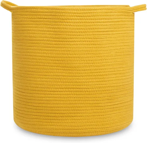 Vista 14 de Natemia Cesta de Almacenamiento Extra Grande (20" x 20" x 14") - Cestas Tejidas para Almacenamiento, Cesta de Almacenamiento de Bebé y Organizador