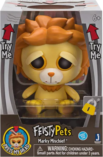 Vista 5 de Feisty Pets Figura de León Marky Mischief de 4 pulgadas