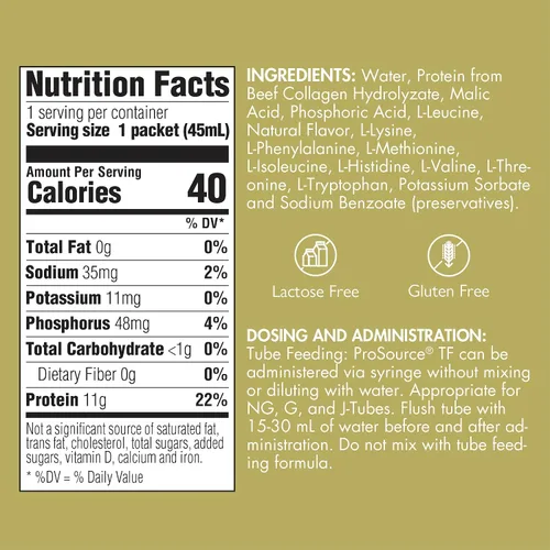 Vista 2 de Medtrition ProSource TF Proteína líquida – 0.39 oz de proteína por 1.5 fl oz – Paquete de 25