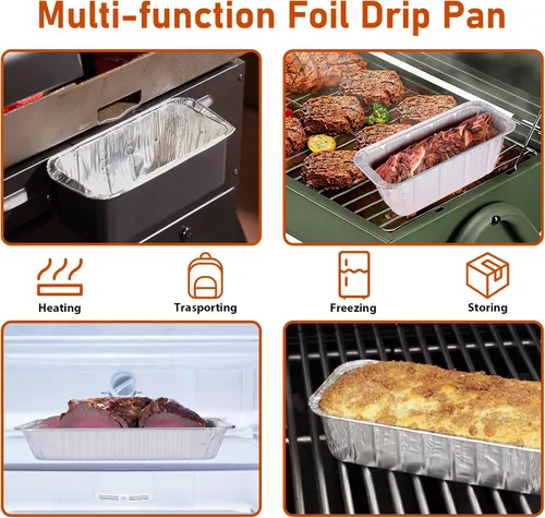 Vista 3 de Accesorios para plancha compatibles con Blackstone Griddle – Forros desechables de papel de aluminio para recogedor de grasa para Blackstone 17, 22