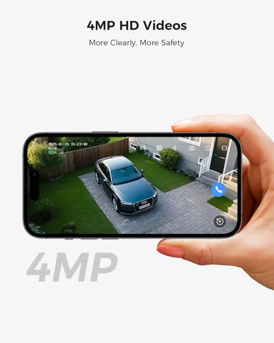 Vista 5 de Hiseeu Cámaras de seguridad inalámbricas para exteriores, WiFi Pro 5G/2.4G Cámaras para seguridad del hogar, energía solar, detección de movimiento