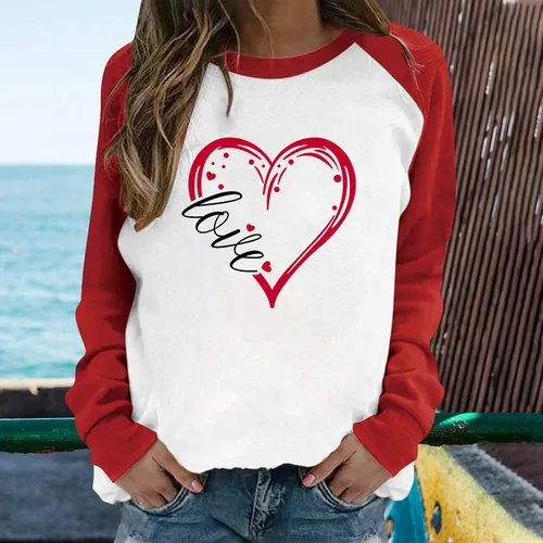 Vista 87 de Sudadera de manga larga con estampado de leopardo y corazón para mujer, para el día de San Valentín, sin botones, para niñas, regalos