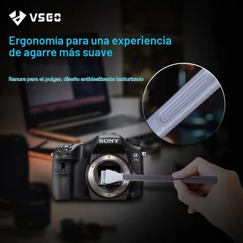 Vista 6 de VSGO Kit de limpieza de sensor de cámara APS-C, hisopos de limpieza de sensores, compatible con cámaras digitales DSLR y SLR (V-S02-12)
