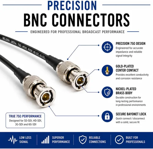 Vista 6 de AV-Cables Cable BNC 3G/6G HD SDI Mini RG59 - Belden 1855a (1.5 pies, negro)