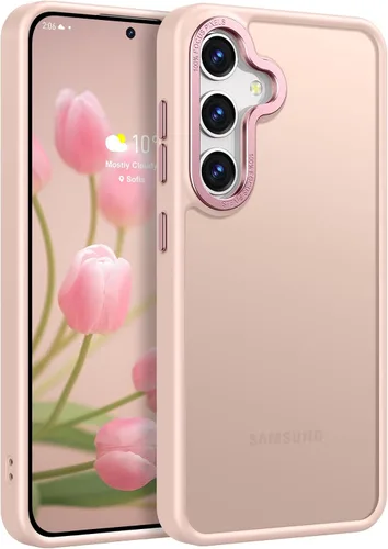 Vista 12 de Rayboen Funda para Samsung Galaxy S24 Plus, funda S25 Plus, Sensación de Piel Esmerilada Translúcida Parte Trasera de PC Duro Borde de Silicona