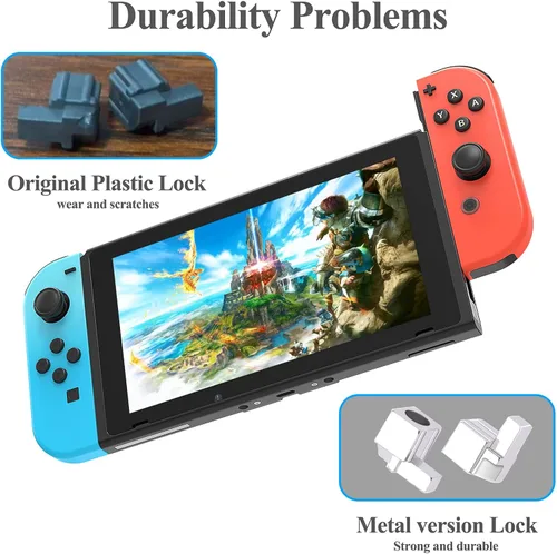 Vista 5 de FYOUNG Nueva versión Pestillos de repuesto compatibles con interruptorinterruptor OLED JoyCon, kit de herramientas de reparación de hebillas
