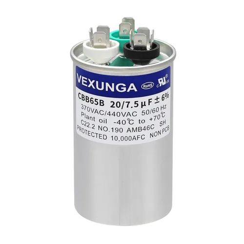 Vista 18 de VEXUNGA Capacitor Dual de Arranque Redondo A/C de 50/5 uF 50+5 MFD 370VAC o 440VAC CBB65 CBB65B Capacitores de Aire Acondicionado para Motor
