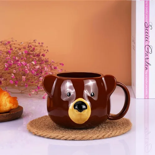 Vista 8 de Taza de Oso de 14 oz Taza de Café de Cerámica Taza de Té de Porcelana 3D para Mujeres y Hombres - Regalos de Oso Kawaii para Navidad, Inauguración