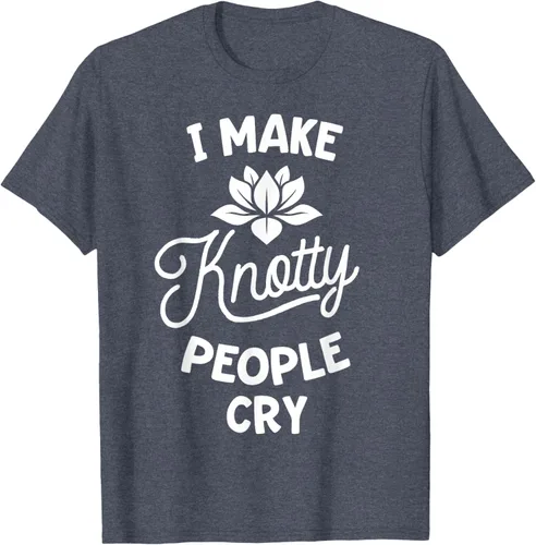 Vista 82 de Camiseta divertida de terapia de masaje I Make Knotty People Cry, Negro, S