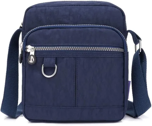Vista 10 de KARRESLY Bolso de hombro de nylon impermeable con cierre, bolso bandolera, bolso de mano, casual, para mujer