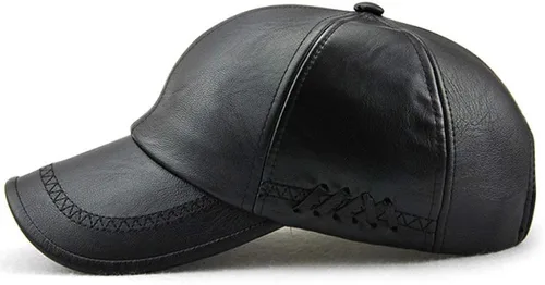 Vista 7 de Gorra de béisbol lisa gorra de béisbol clásica de poliuretano estructurada ajustable para hombre invierno para padre mayor