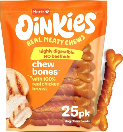 Vista 10 de Oinkies - Golosinas masticables duraderas para perros envueltas en pollo