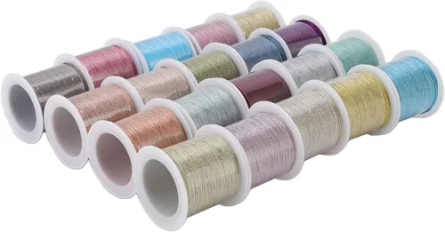 Vista 9 de Cordón de poliéster con hilo de cuentas de 0.016 in, 20 rollos de 164.0 ft cada uno para hacer joyas, pulseras, collares, manualidades, cuerda