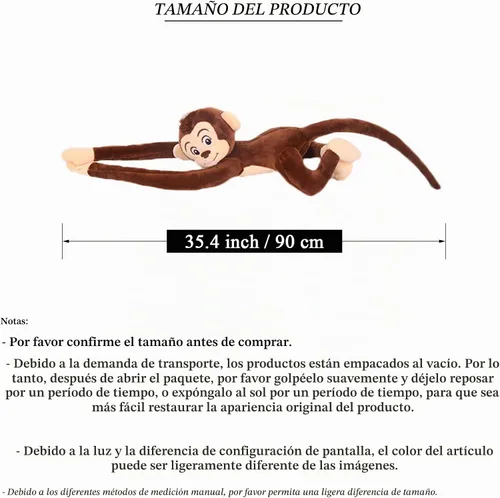 Vista 5 de zhidiloveyou - Mono colgante de peluche de 35.4 pulgadas, color marrón